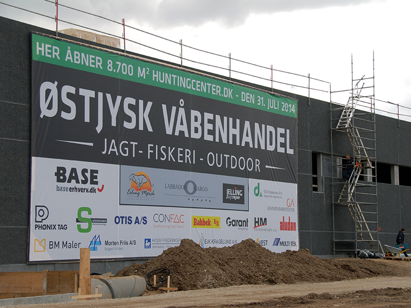 Byggepladsbanner til BASE Erhverv